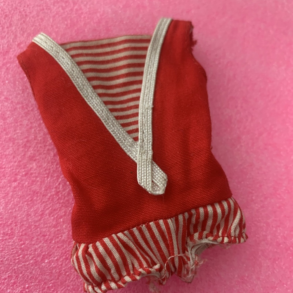 Vintage Barbie Doll Skipper #950 Swimsuit Bathing Suit Red Mint
